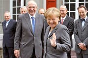 Die deutsche Bundeskanzlerin Angela Merkel bei ihrem Besuch in Bern 2008 mit dem damaligen Bundespräsidenten Pascal Couchepin. (Bild: Keystone / Lukas Lehmann)