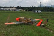 Die Drohne wurde kontrolliert neben dem Flugplatz Emmen gelandet. (Bild VBS)