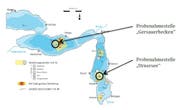 Auch im Gersauerbecken und dem Urnersee befindet sich Munition. Versenkungsstandorte (Nummern): 5. Axenfelsen, 6. Bolzbach, 7. Bauen-Sisikon, 8. Rütli, 9. Gersauerbecken. Aus: Militärische Munitionsversenkungen in Schweizer Seen - Explosivstoffmonitoring 2012-2016. (Bild: PD https://www.newsd.admin.ch/newsd/message/attachments/48816.pdf)