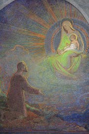 Blick in die Ausstellung «Retro» im Museum Bruder Klaus in Sachseln: «Marienvision» des Bruder Klaus (1904) von Anton Stockmann, ... (Bild: PD)
