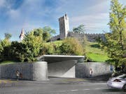 Der Eingang des Parkhauses Musegg in einer Visualisierung. Bild: PD