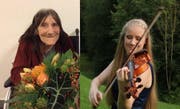 Micheline Klapproth (links) wird mit einem Anerkennungspreis ausgezeichnet – die Geigerin Eveline Meier erhält einen Förderpreis. (Bild: PD / Gemeinde Horw)