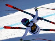 Sturz mit Folgen: Priska Nufer brach sich auf der Abfahrtsstrecke in Val d'Isère die Nase (Bild: KEYSTONE/AP/GIOVANNI AULETTA)