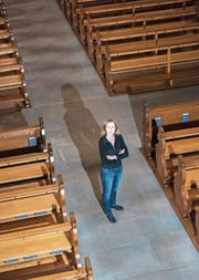 Sucht mit ihrem Collegium Vocale zu Franziskanern immer wieder die Zusammenarbeit mit anderen Chören: Chornacht-Initiantin Ulrike Grosch in der Franziskanerkirche. (Bild: Dominik Wunderli (17. September 2017))