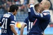 Jubeln die Luzerner weiter? Im Bild der erfolgreiche Luzerner Stürmer Marco Schneuwly. (Bild: Philipp Schmidli)