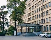 Eingangsbereich des ehemaligen Landis & Gyr-Gebäudes (Bild: PD/Stadtzug.ch)