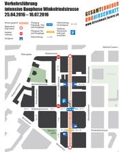 Die Winkelriedstrasse wird gesperrt. (Bild: Grafik Stadt Luzern)