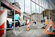 Die Baustelle beim Schwanenplatz. (Bild Pius Amrein/Neue LZ)