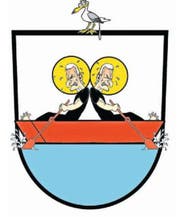 Die Neuinterpretation: Der Grafiker Angelo Gwerder hat das Oberägerer Wappen humorvoll uminterpretiert und schreibt augenzwinkernd dazu: «Das neue Wappen zeigt Petrus und Paulus auf hoher See. Teamwork ist wichtig. Eine Möwe gibt ihren Senf dazu.» (Bild: Angelo Gwerder)