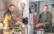 Links: Benno Jud ist Küchenchef des neueröffneten Golfrestaurants Badhof in Meggen. Rechts: Markus Wäfler rückte als Souschef zum Chefkoch im Luzerner Wirtshaus Galliker auf. (Bilder: Nadia Schärli (21. und 23. November 2017))