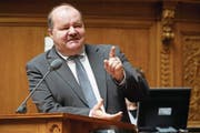 Felix Müri (SVP) an der Frühlingssession im Nationalrat. (Bild: Anthony Anex/Keystone (Bern, 6. März 2018))
