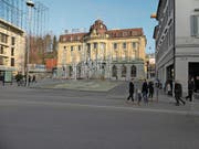 So stellt sich das Komitee den Springbrunnen am Zuger Postplatz vor. (Bild: Visualisierung: Ive Zumbühl)