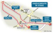 Umzugsroute in Stans (Bild: Grafik: Oliver Marx)