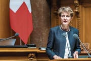 Bundesraetin Simonetta Sommaruga. (Bild: ALESSANDRO DELLA VALLE (KEYSTONE))