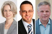 Sie treten am 27. November an: Franziska Bitzi (CVP), Thomas Schärli (SVP) und Rudolf Schweizer (parteilose Schweizer). (Bilder PD / LZ)