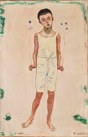 Ferdinand Hodler (1853–1918) «Bezauberter Knabe», um 1905 Öl auf Leinwand, 50 x 32 cm. Kunstmuseum Luzern, Schenkung Monika Widmer. (Bild: Kunstmuseum Luzern)