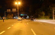Die Unfallstelle in Kriens: Hier sind die beiden Wagen zusammen gestossen. (Bild: Luzerner Polizei)