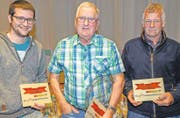 Das Siegertrio von links nach rechts: Marco Deck, Ernst Dober und Peter Suter. (Bild: Ernst Immoos)