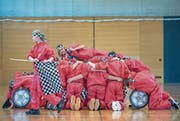 Die 6. Klasse aus Hohenrain probt ihren Auftritt für den School Dance Award. (Bild: Pius Amrein (8. März 2018))