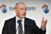 Swisscom-CEO Urs Schaeppi an der gestrigen Bilanzmedienkonferenz in Zürich. (Bild: Walter Bieri/Keystone)