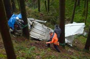 Die Unglücksstelle am Ramersberg ob Sarnen. (Bild: Keystone)