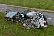 Bei schweren Unfällen (im Bild ein tödlicher Unfall zwischen Willisau und Hergiswil) kommt das Care-Team zum Einsatz. (Bild: Pius Amrein / Neue LZ)