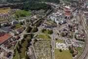 Blick auf Emmenbrücke mit dem Seetalplatz. (Bild: Archiv Neue LZ)