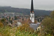 Am Mittwochmorgen war plötzlich kein Wasser mehr da. Im Bild: Die Aussicht auf Malters und die Kirche St. Martin. (Bild: Pius Amrein (Malters, 23. Dezember 2015))