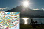 Der Solarkataster des Kantons Luzern zeigt, welche Gebäude sich am besten eignen für eine Solaranlage. (Bild: Pius Amrein / GIS Kanton Luzern)