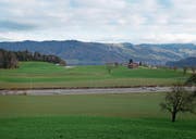 Das Bild zeigt das Areal Stockeri, auf dem die Deponie entstehen soll (hinter der Autobahn). (Bild: Stefan Kaiser (Risch, 23. Januar 2018))