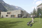 So könnte der Golfplatz im Ferien-Resort in Andermatt aussehen. (Bild: Visualisierund PD)