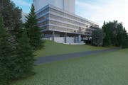 So soll das neue Zentrum für Notfall- und Intensivmedizin aussehen. Der 45-Millionen-Bau soll Ende 2016 bezugsbereit sein. (Bild: Visualisierung PD)