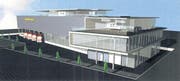 Das Gebäude mit der Paintball-Arena sowie Büros und Gewerberäumen kommt neben dem Flugplatz Emmen zu stehen. (Bild: PD)