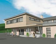 So soll der Anbau für einen Gruppenraum und ein Schulzimmer in Kleinwangen aussehen. (Bild: Visualisierung: PD)