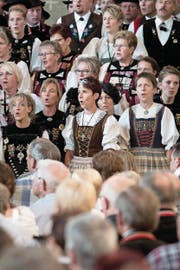 Stimmgewaltig: das Entlebucher Jodlertreffen in Finsterwald. (Bild: Manuela Jans-Koch (21. August 2015))