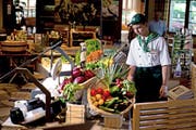 Kevin Nrejaj macht eine Lehre als Systhemgastronomiefachmann bei im Marché Restaurant der Mövenpick Gruppe auf der Raststätte in Neuenkirch. (Bild: Nadia Schärli / Neue LZ)