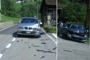Die beiden Unfallfahrzeuge nach der unglücklichen Kombination eines Überhol- und eines Einbiegemanövers. (Bild: PD/Kantonspolizei Uri)