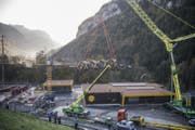 Blick auf die Talstation beim Schlattli im Muotathal. (Bild: Urs Flüeler / Keystone (Schwyz, 12. Oktober 2017))