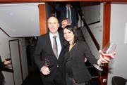 Als der Abend noch jung war: Markus Hürlimann und Jolanda Spiess-Hegglin an der Landammannfeier vom 20. Dezember 2014. (Bild: Charly Keiser)