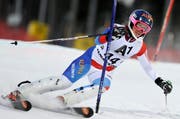 Michelle Gisin bei ihrem ersten Weltcup-Rennen. (Bild: Keystone)