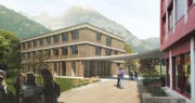 So könnte das Berufs- und Weiterbildungszentrum Uri in Altdorf aussehen. (Bild: Visualisierung CAS Architekten)
