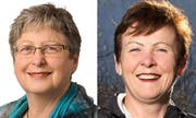 Marianne Blättler-Ernst (Grüne) und Marianne Blättler-Meile (CVP) kandidieren in Hergiswil für den Landrat. (Bilder pd)