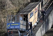Die Standseilbahn von Amsteg nach Bristen wird wieder in Betrieb genommen. (Bild: Urs Hanhart (Amsteg, 14. März 2017))