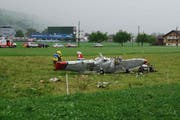 Am 23. Juli 2013 kamen bei diesem Flugzeugabsturz in Kägiswil drei Personen ums Leben. (Bild Kapo Obwalden)