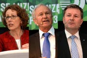 Felicitas Zopfi (56, neu), SP, Luzern, Paul Winiker (59, neu), SVP, Kriens, Marcel Schwerzmann (50, bisher), parteilos, Kriens (Bilder: Nadia Schärli)