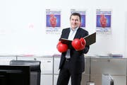 «BS14» unterstützt den bisherigen Stadtrat André Wicki, den leidenschaftlichen Boxer, auch bei seiner Kandidatur für das Stadtpräsidium. (Bild: Stefan Kaiser / Neue ZZ)