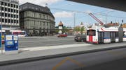 Am Bahnhof sollen für die Busse neue Perrons entstehen. (Bild: Visualisierung VVL)