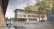 Die Schulraumplanung ist ein grosses Thema: hier eine Visualisierung des Neubaus an der Meierskappelerstrasse in Rotkreuz. (Bild: PD)
