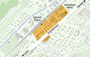 Mögliche Hochhausstandorte in Ebikon bis 55 Meter Höhe. (Bild: Grafik: mop / Quelle: Gemeinde Ebikon)