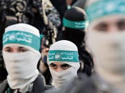 Kämpfer der radikalislamischen Hamas im Gazastreifen. (Bild: Mohammed Saber/EPA (Gaza, 27. August 2015))